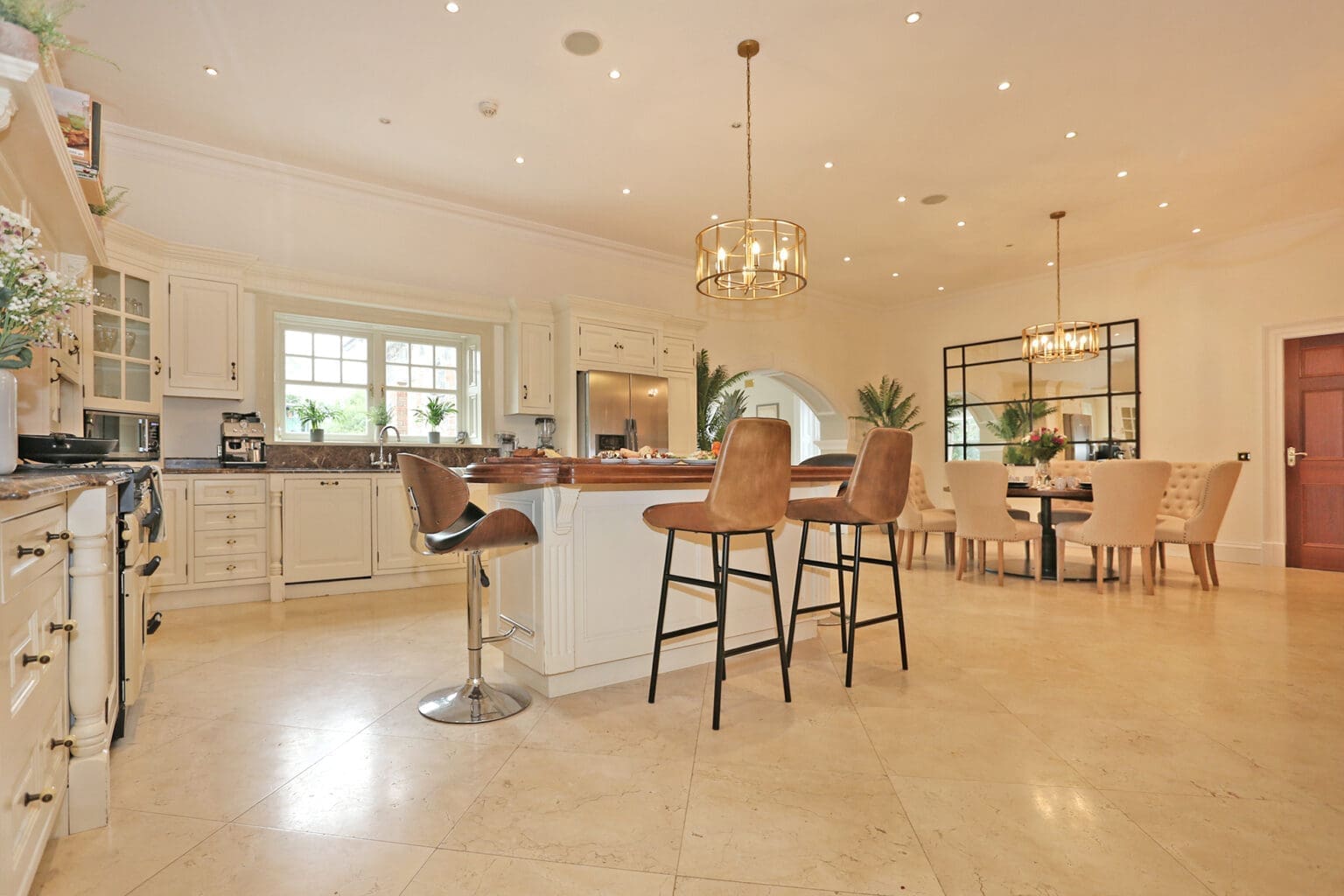 Luxury kitchen and dining area at Sallymount House
