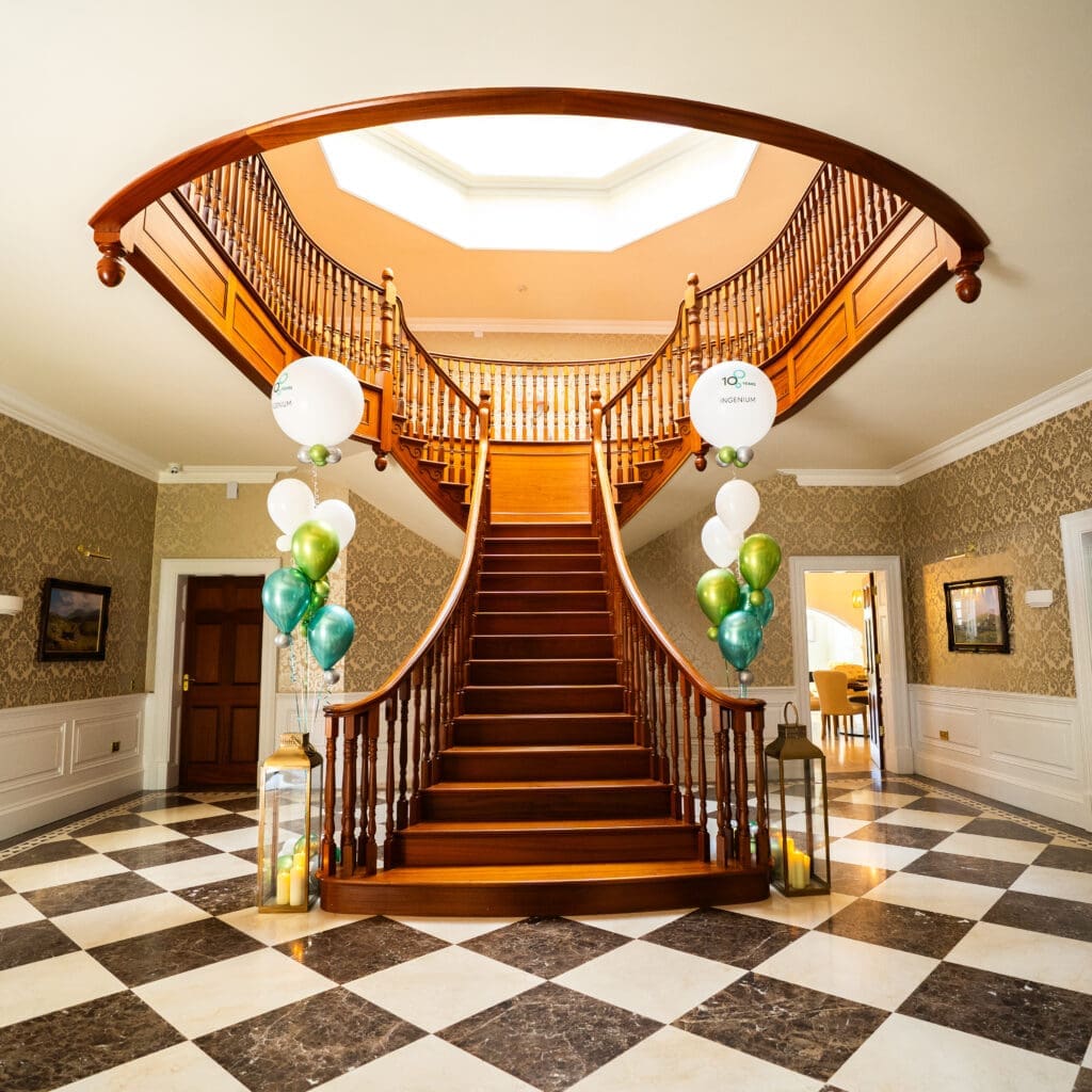 Grand staircase in the Sallymount House entrance hall